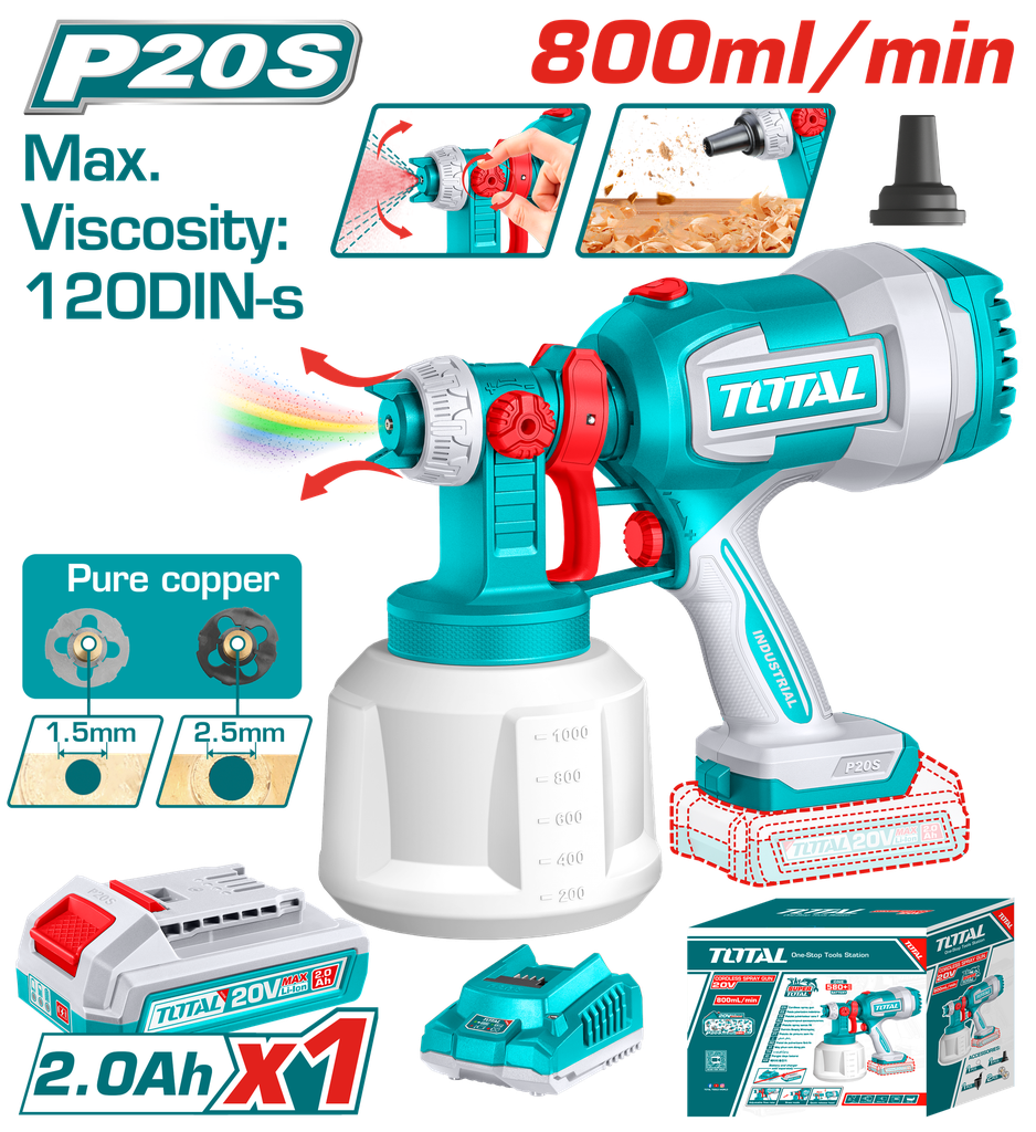 Pistola para Pintar Inalámbrica 800ML 20V IN